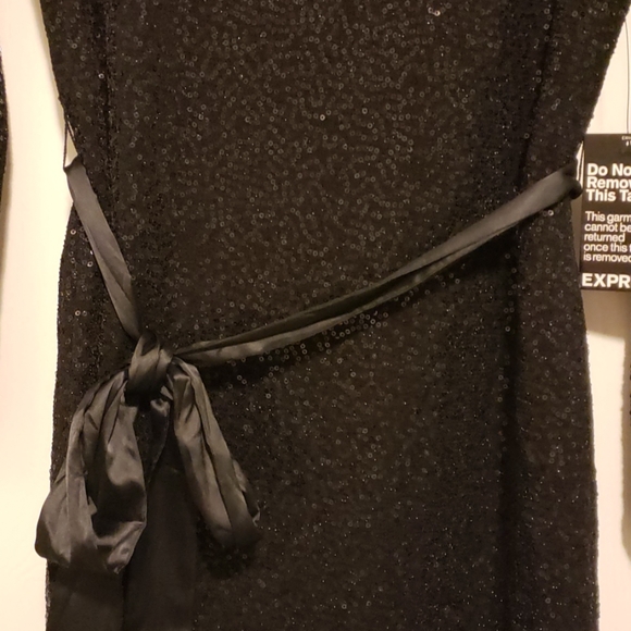 EXPRESS black sequin long sleeve dress NWT - Picture 4 of 7